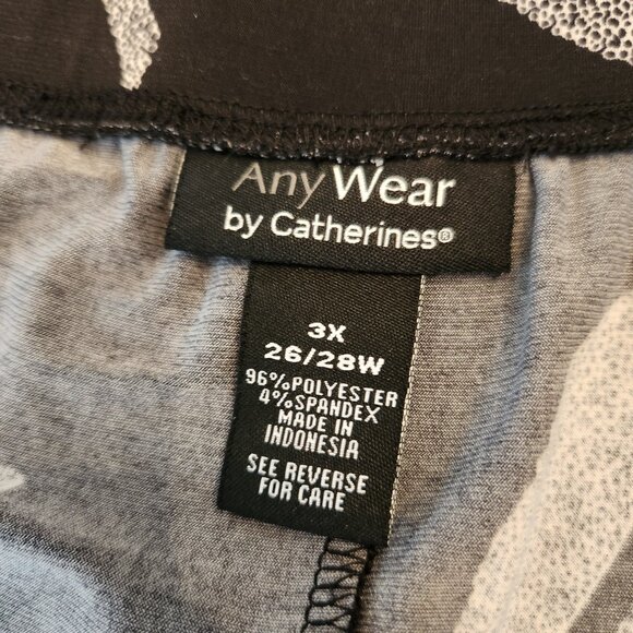 Catherine's Black & White Midi Length Skirt 3X - Picture 2 of 5